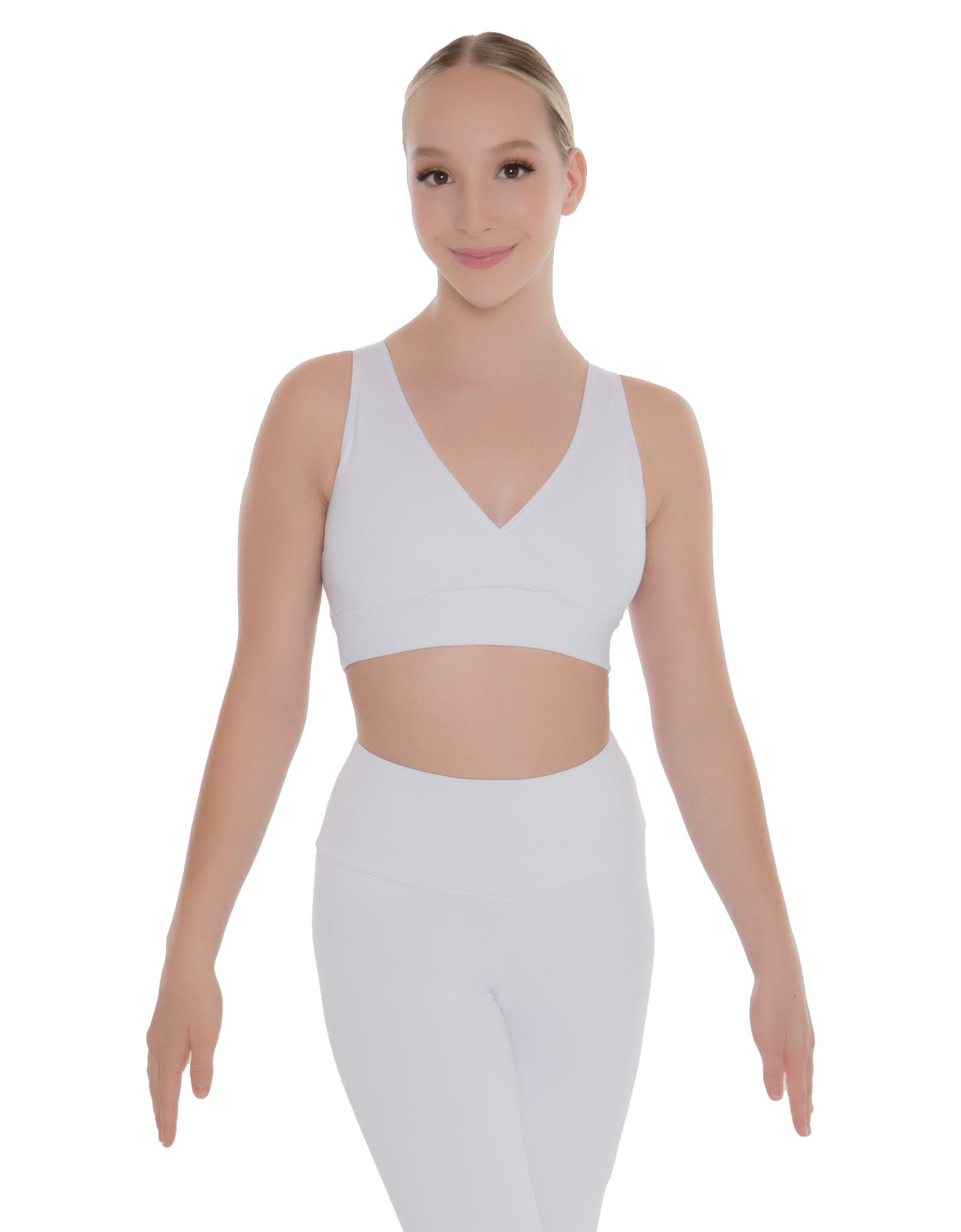 Solid Lycra Crossover Sleeveless Crop Top