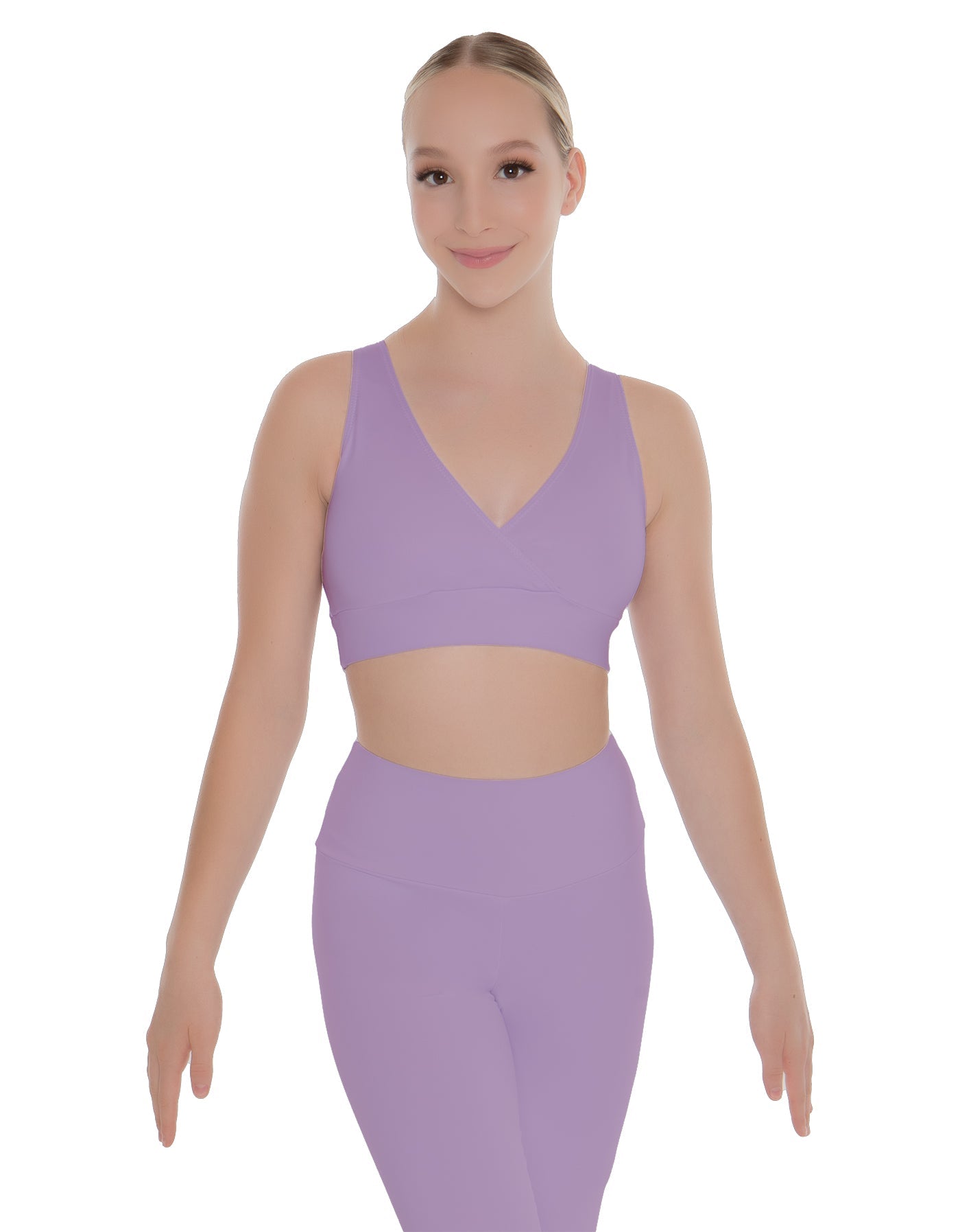 Solid Lycra Crossover Sleeveless Crop Top