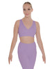 Solid Lycra Crossover Sleeveless Crop Top