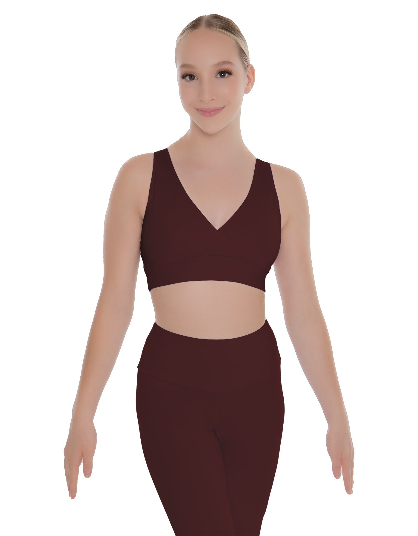 Solid Lycra Crossover Sleeveless Crop Top