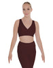 Solid Lycra Crossover Sleeveless Crop Top