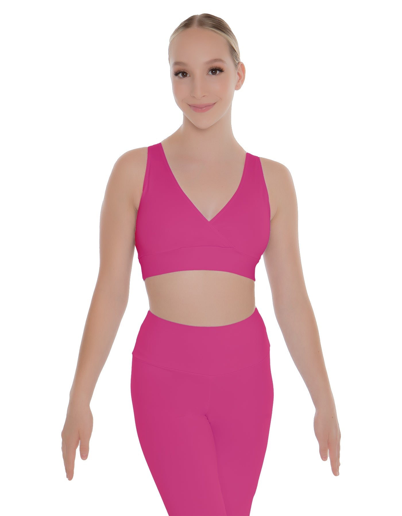 Solid Lycra Crossover Sleeveless Crop Top