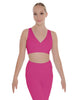 Solid Lycra Crossover Sleeveless Crop Top
