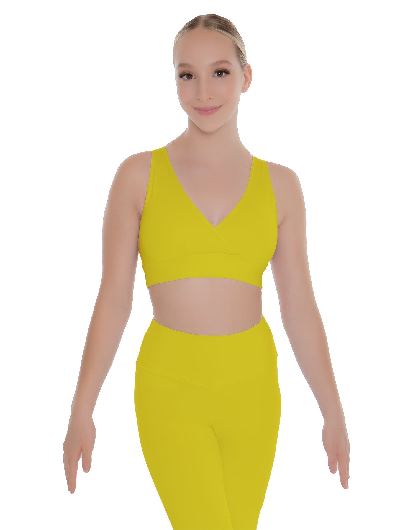 Solid Lycra Crossover Sleeveless Crop Top