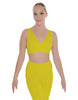 Solid Lycra Crossover Sleeveless Crop Top