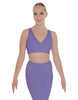 Solid Lycra Crossover Sleeveless Crop Top
