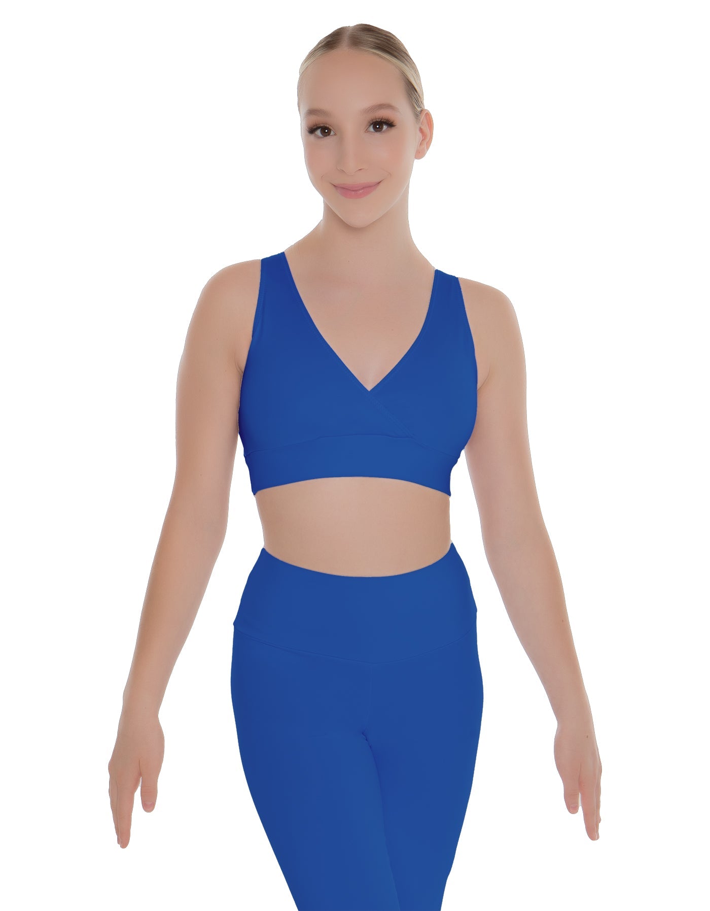 Solid Lycra Crossover Sleeveless Crop Top