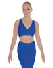 Solid Lycra Crossover Sleeveless Crop Top