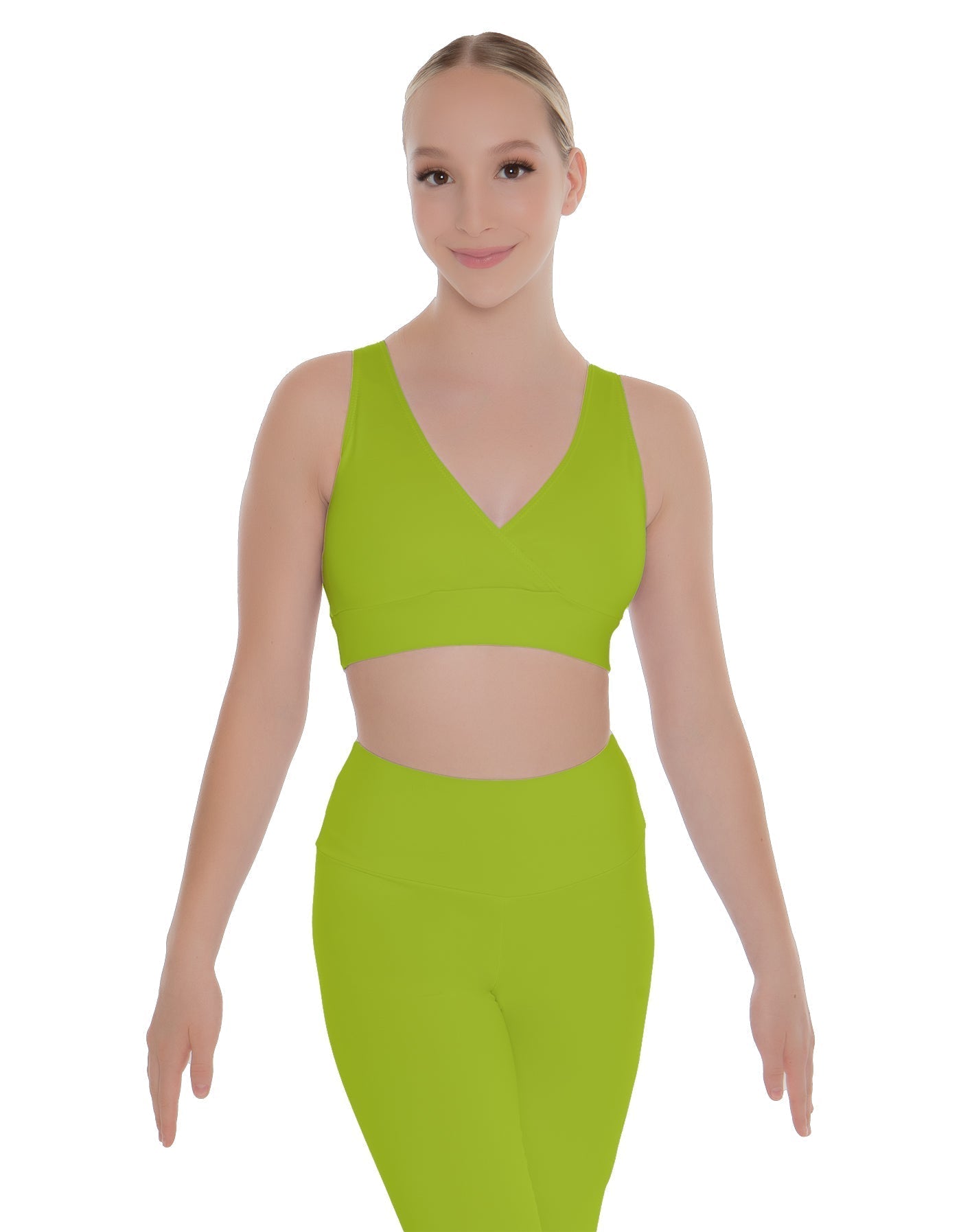 Solid Lycra Crossover Sleeveless Crop Top