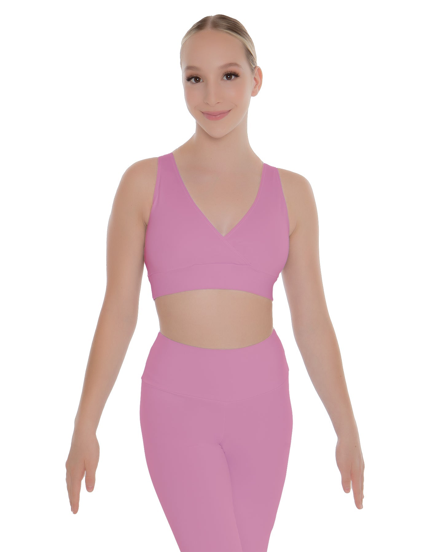 Solid Lycra Crossover Sleeveless Crop Top