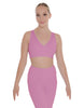 Solid Lycra Crossover Sleeveless Crop Top