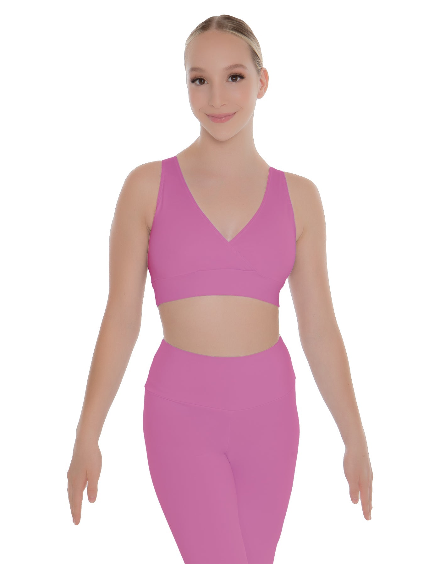 Solid Lycra Crossover Sleeveless Crop Top
