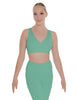Solid Lycra Crossover Sleeveless Crop Top