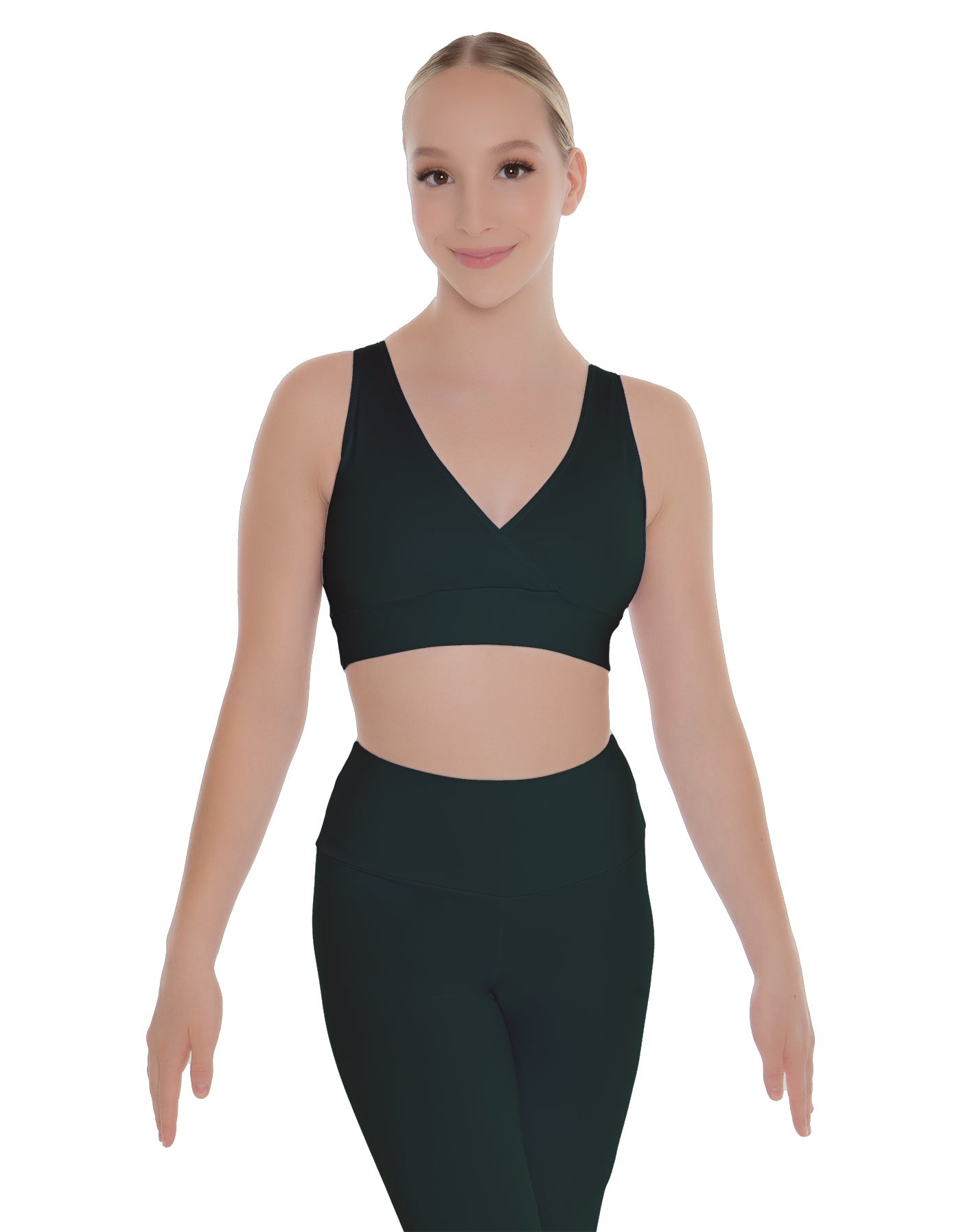 Solid Lycra Crossover Sleeveless Crop Top