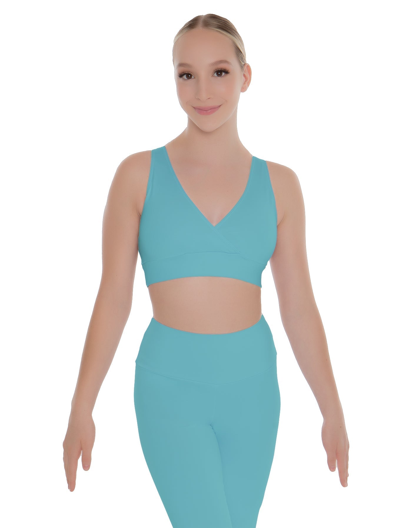 Solid Lycra Crossover Sleeveless Crop Top