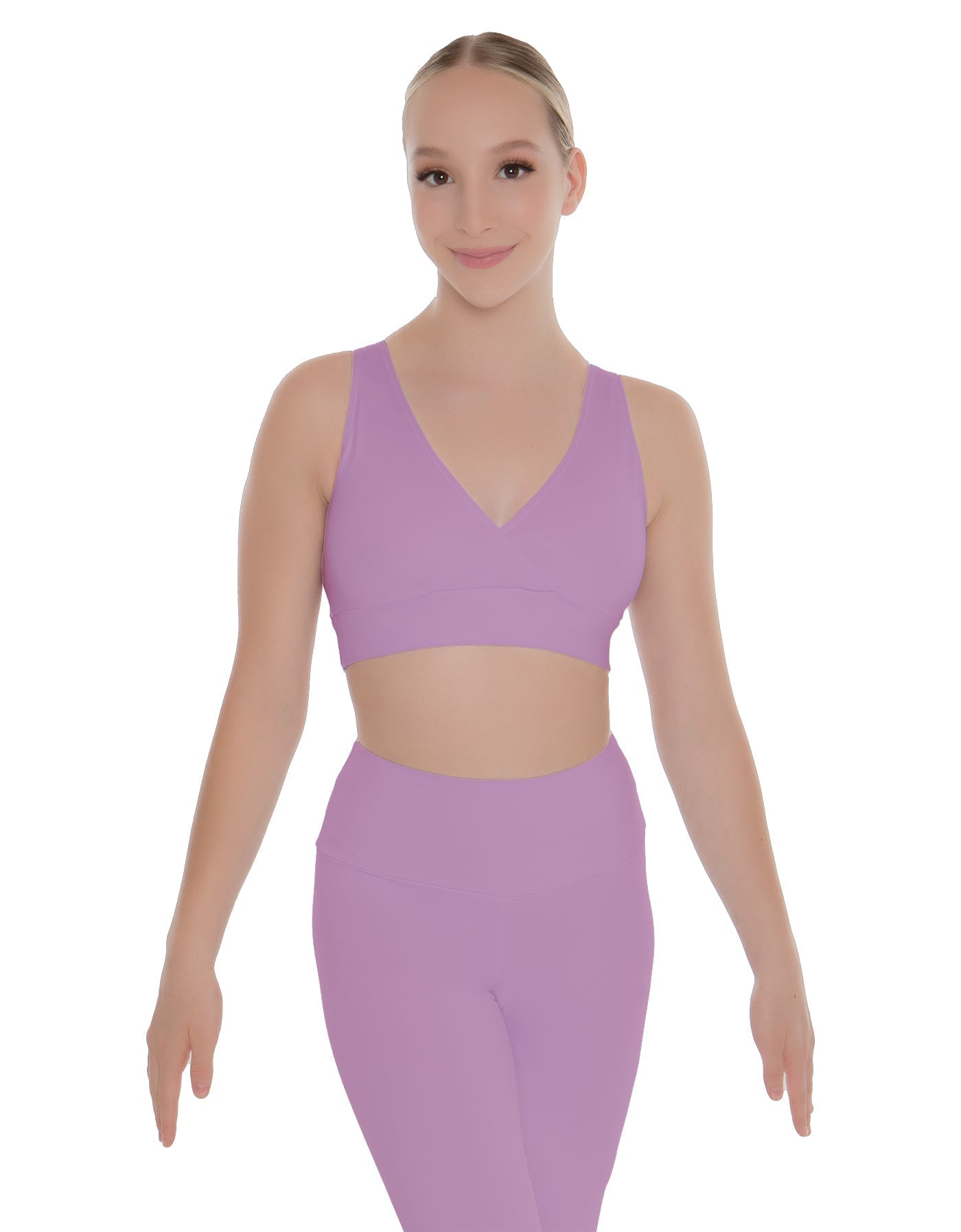 Solid Lycra Crossover Sleeveless Crop Top