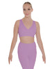 Solid Lycra Crossover Sleeveless Crop Top