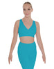 Solid Lycra Crossover Sleeveless Crop Top