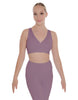 Solid Lycra Crossover Sleeveless Crop Top
