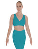 Solid Lycra Crossover Sleeveless Crop Top
