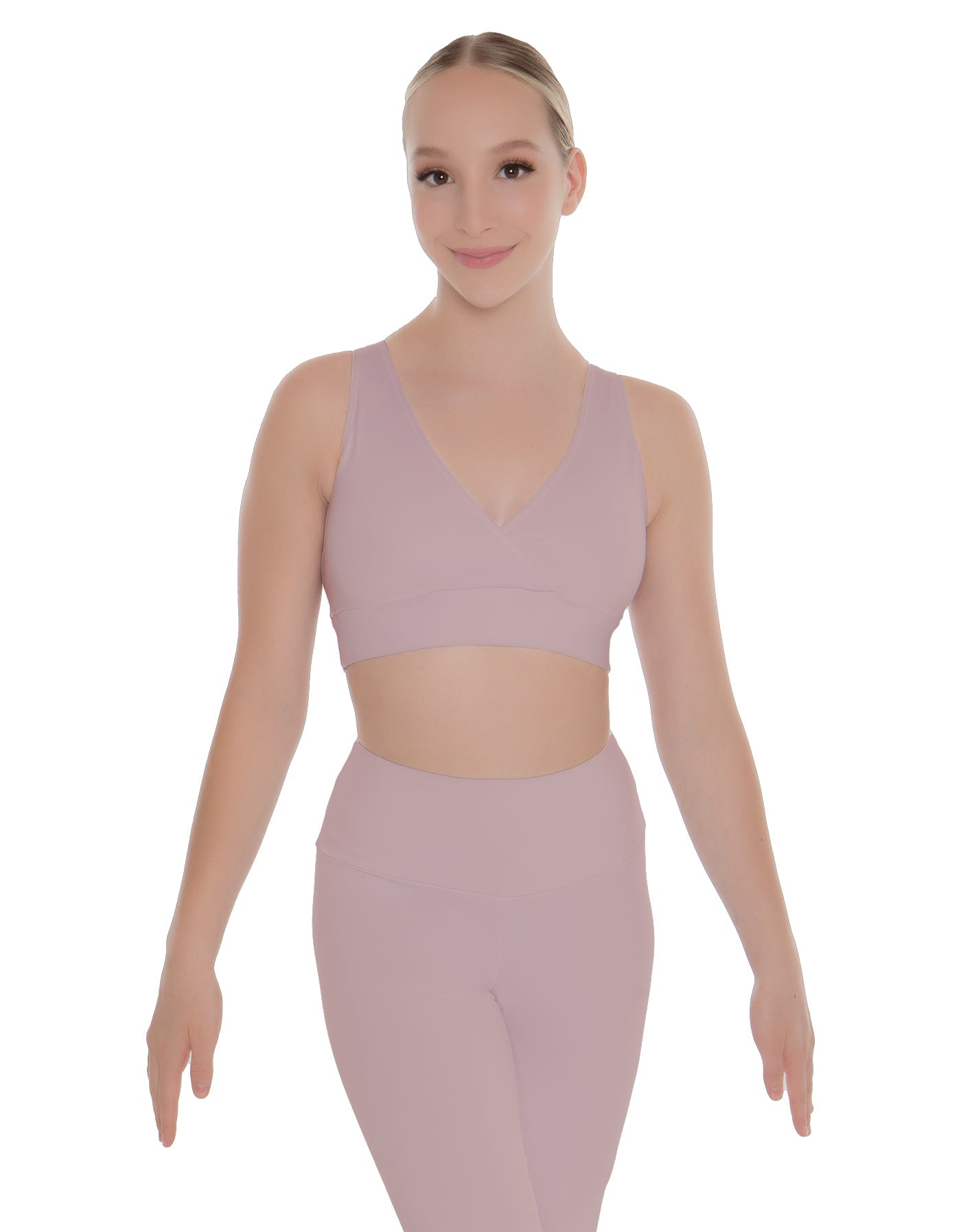 Solid Lycra Crossover Sleeveless Crop Top
