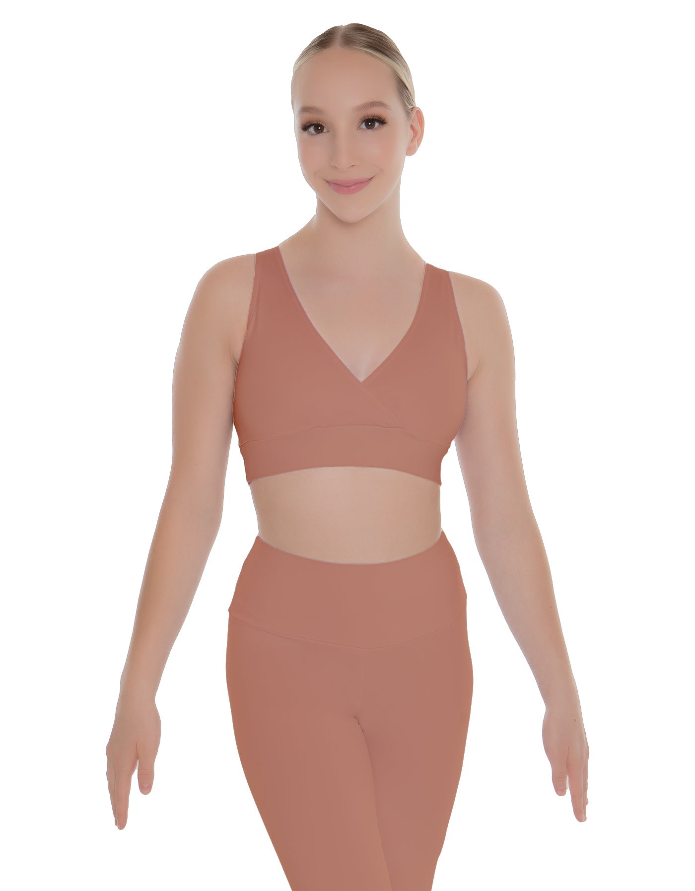 Solid Lycra Crossover Sleeveless Crop Top