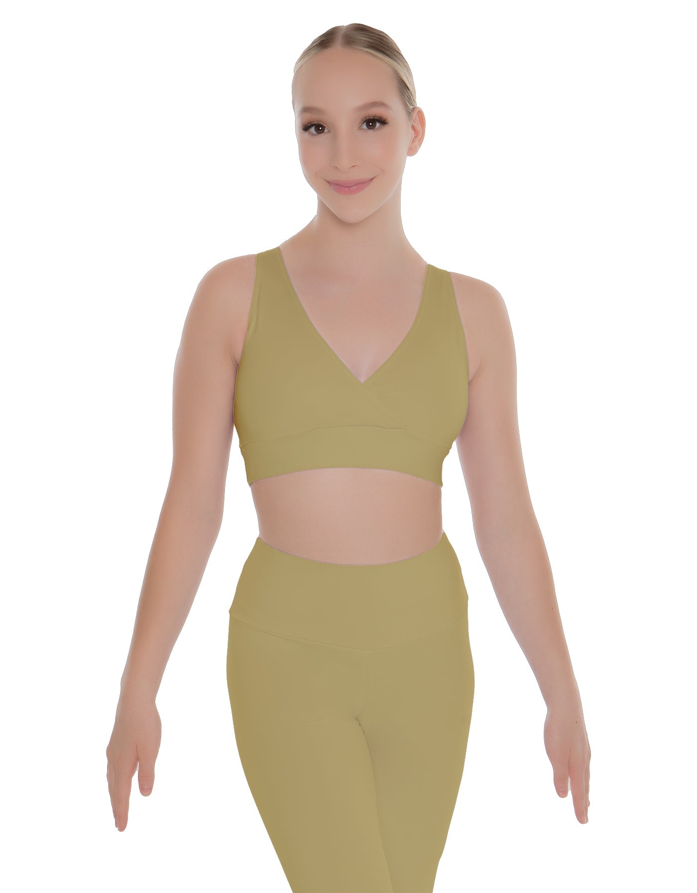 Solid Lycra Crossover Sleeveless Crop Top