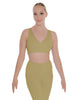 Solid Lycra Crossover Sleeveless Crop Top