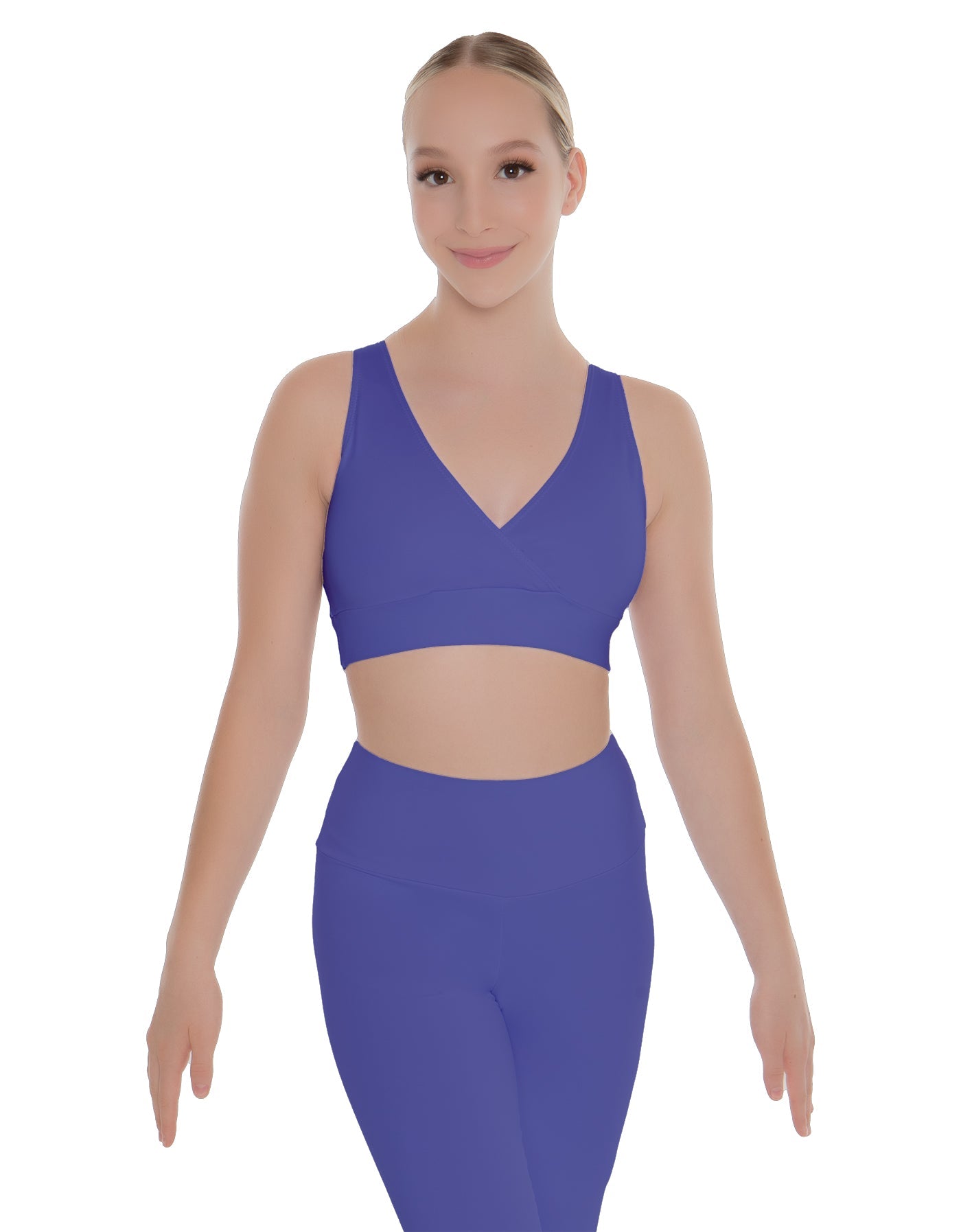 Solid Lycra Crossover Sleeveless Crop Top