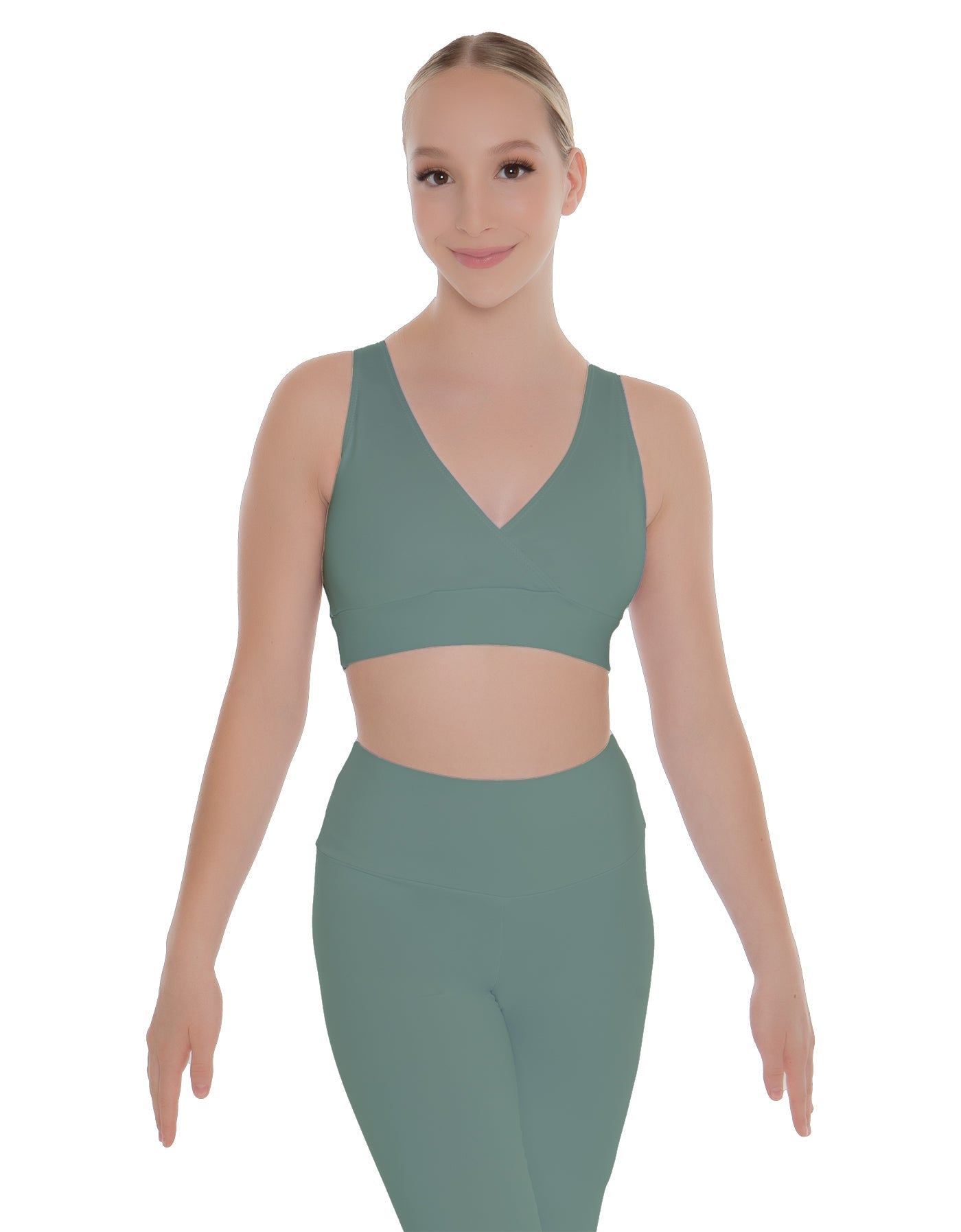 Solid Lycra Crossover Sleeveless Crop Top