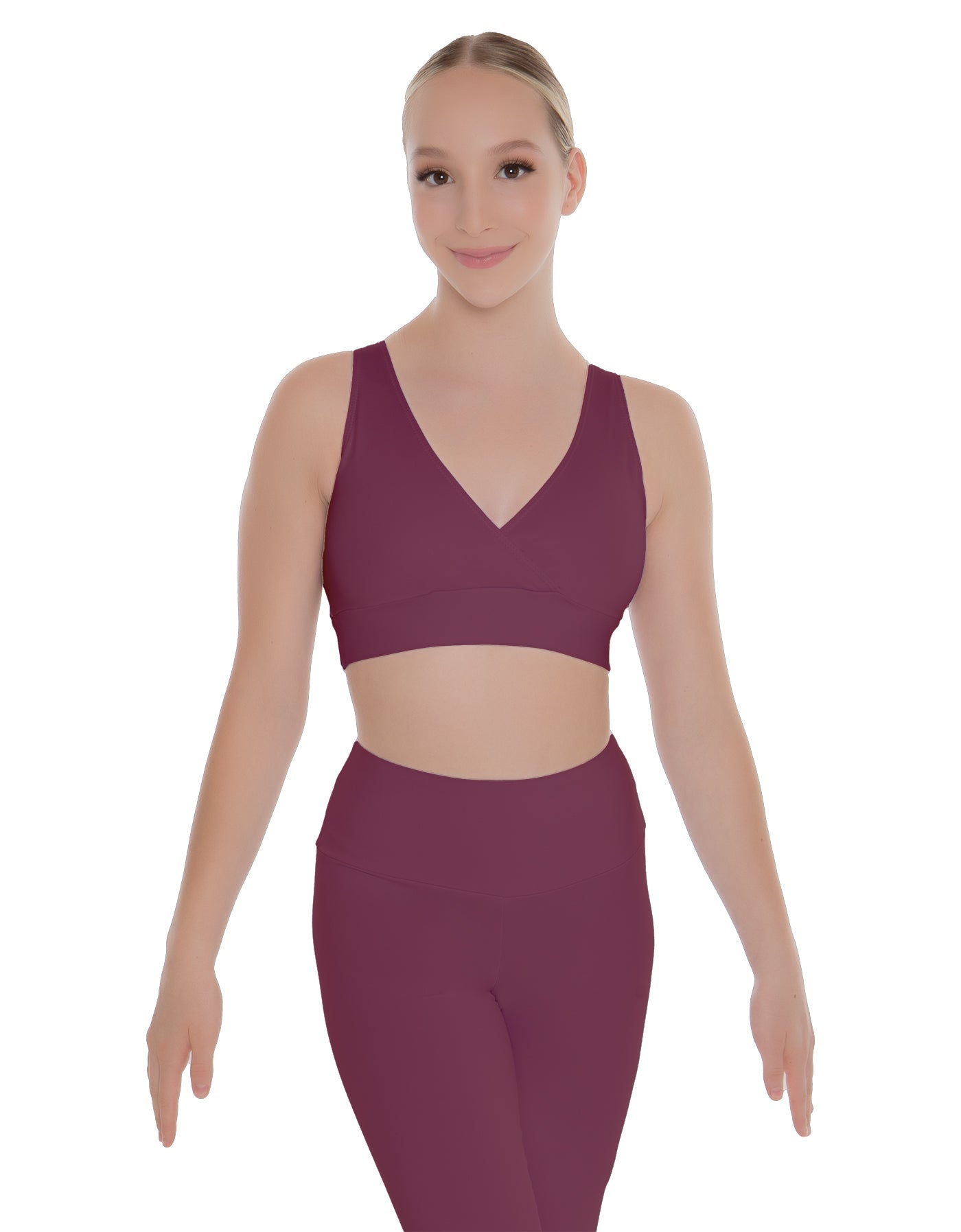 Solid Lycra Crossover Sleeveless Crop Top