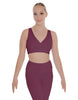 Solid Lycra Crossover Sleeveless Crop Top