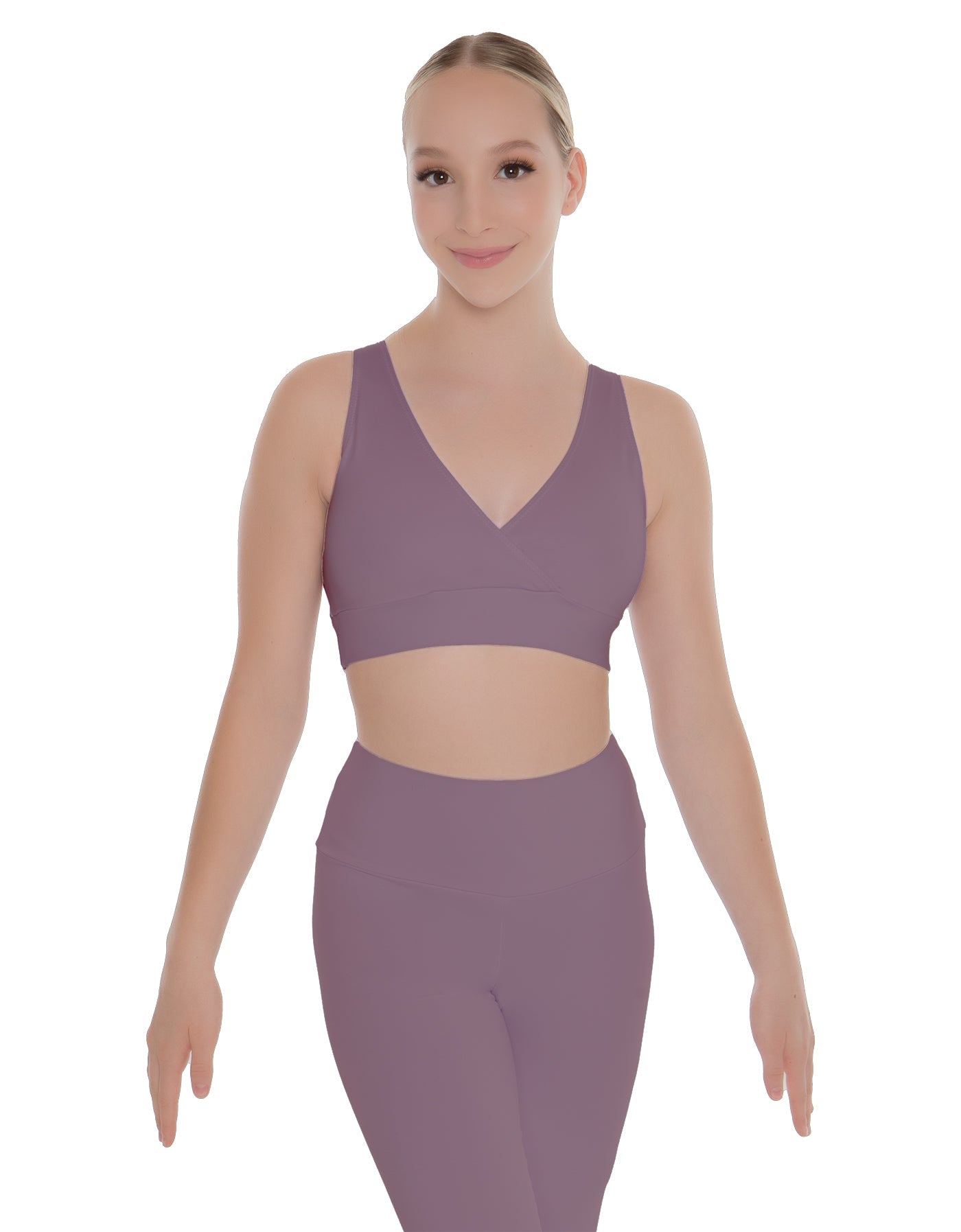 Solid Lycra Crossover Sleeveless Crop Top