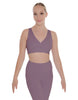 Solid Lycra Crossover Sleeveless Crop Top