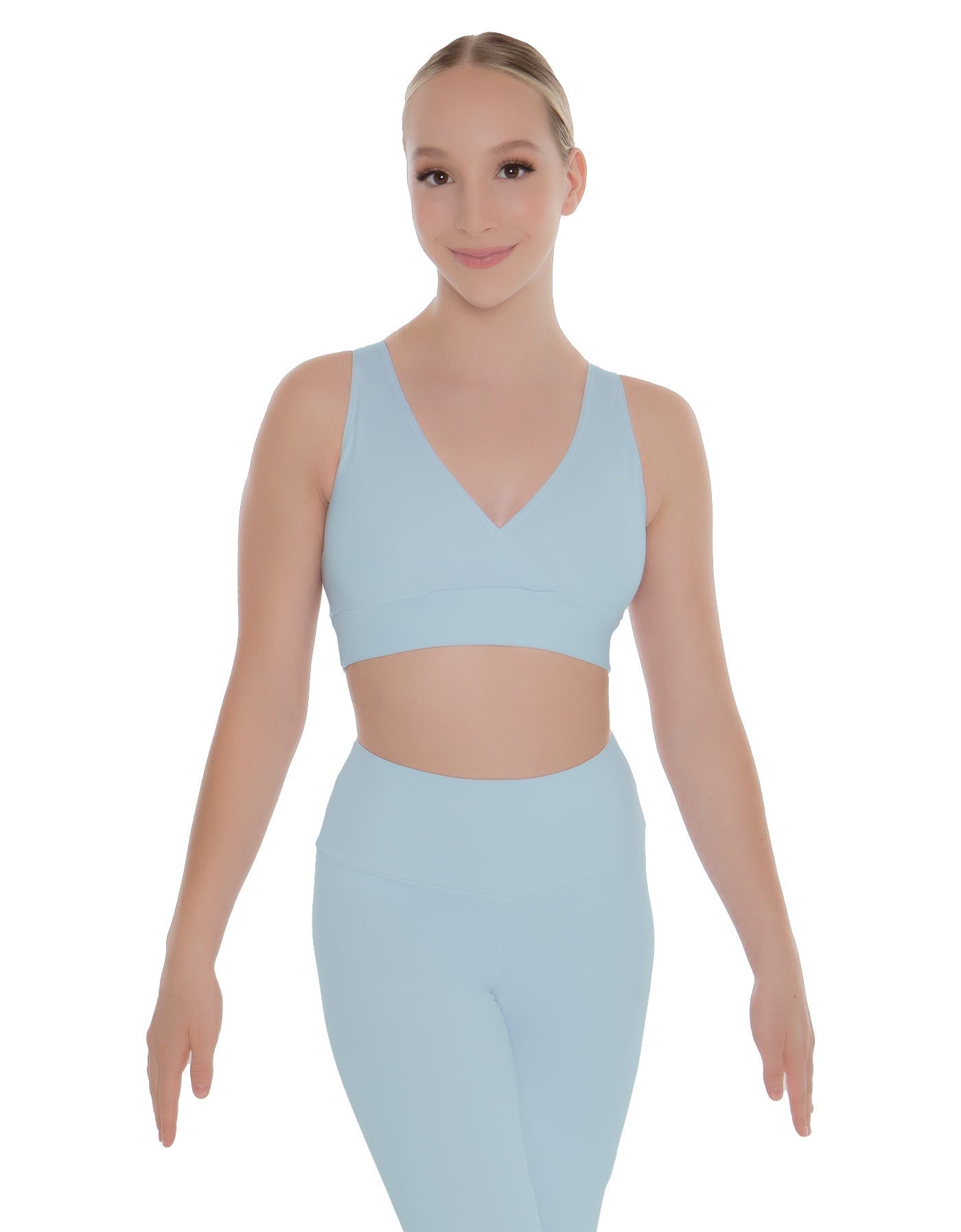 Solid Lycra Crossover Sleeveless Crop Top
