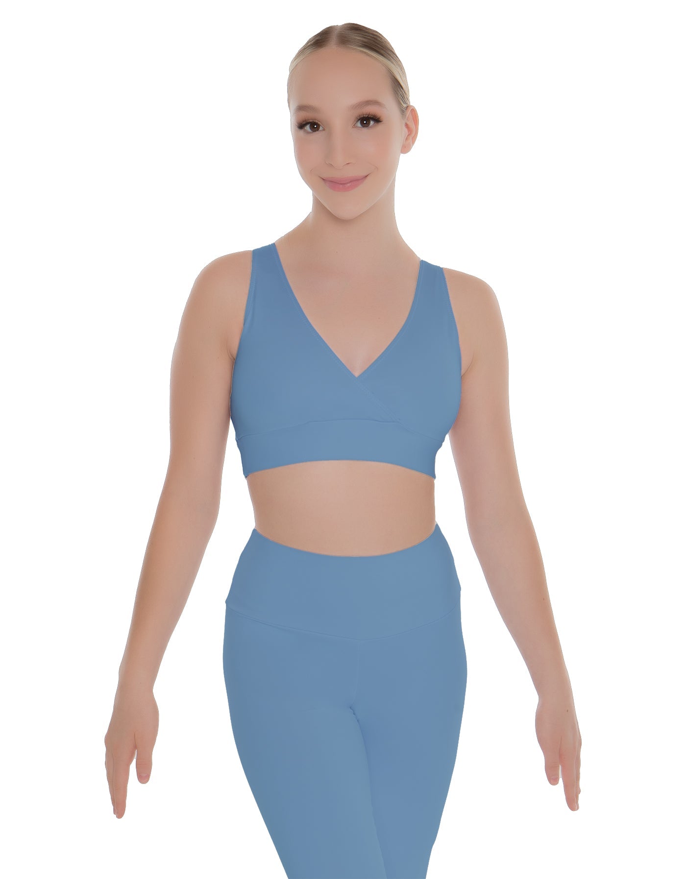 Solid Lycra Crossover Sleeveless Crop Top