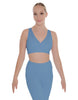 Solid Lycra Crossover Sleeveless Crop Top