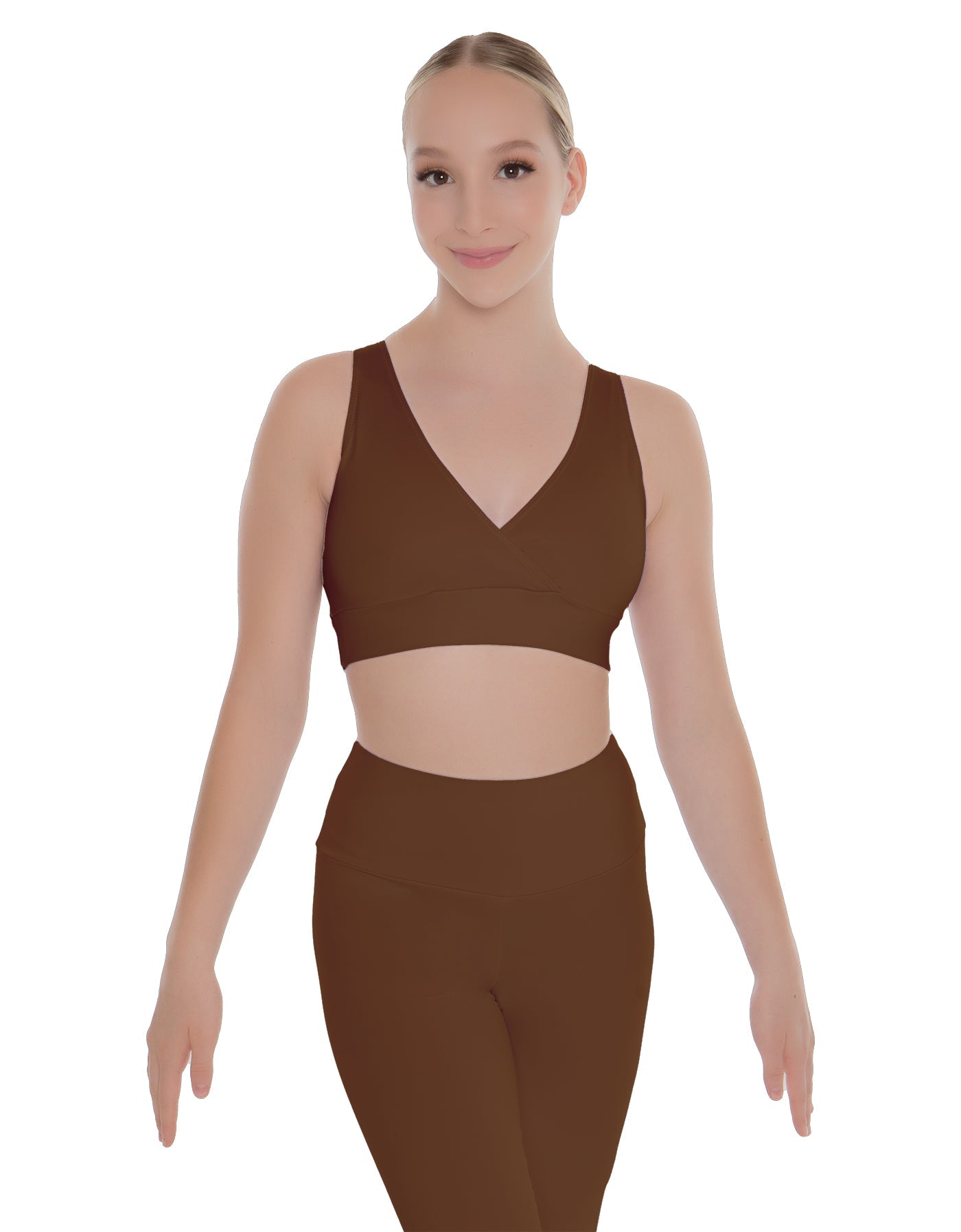 Solid Lycra Crossover Sleeveless Crop Top