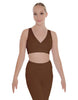 Solid Lycra Crossover Sleeveless Crop Top