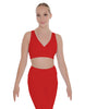 Solid Lycra Crossover Sleeveless Crop Top