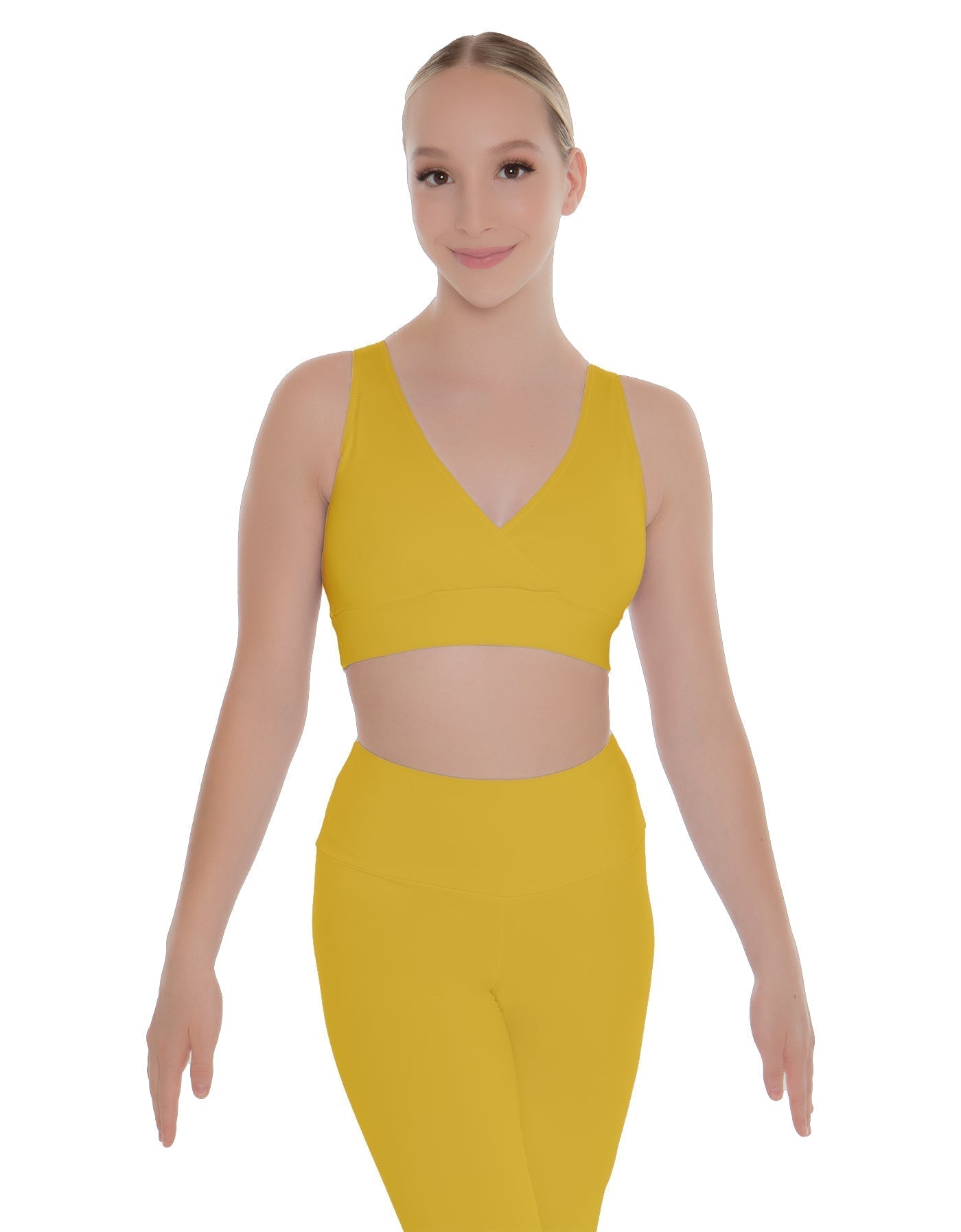 Solid Lycra Crossover Sleeveless Crop Top