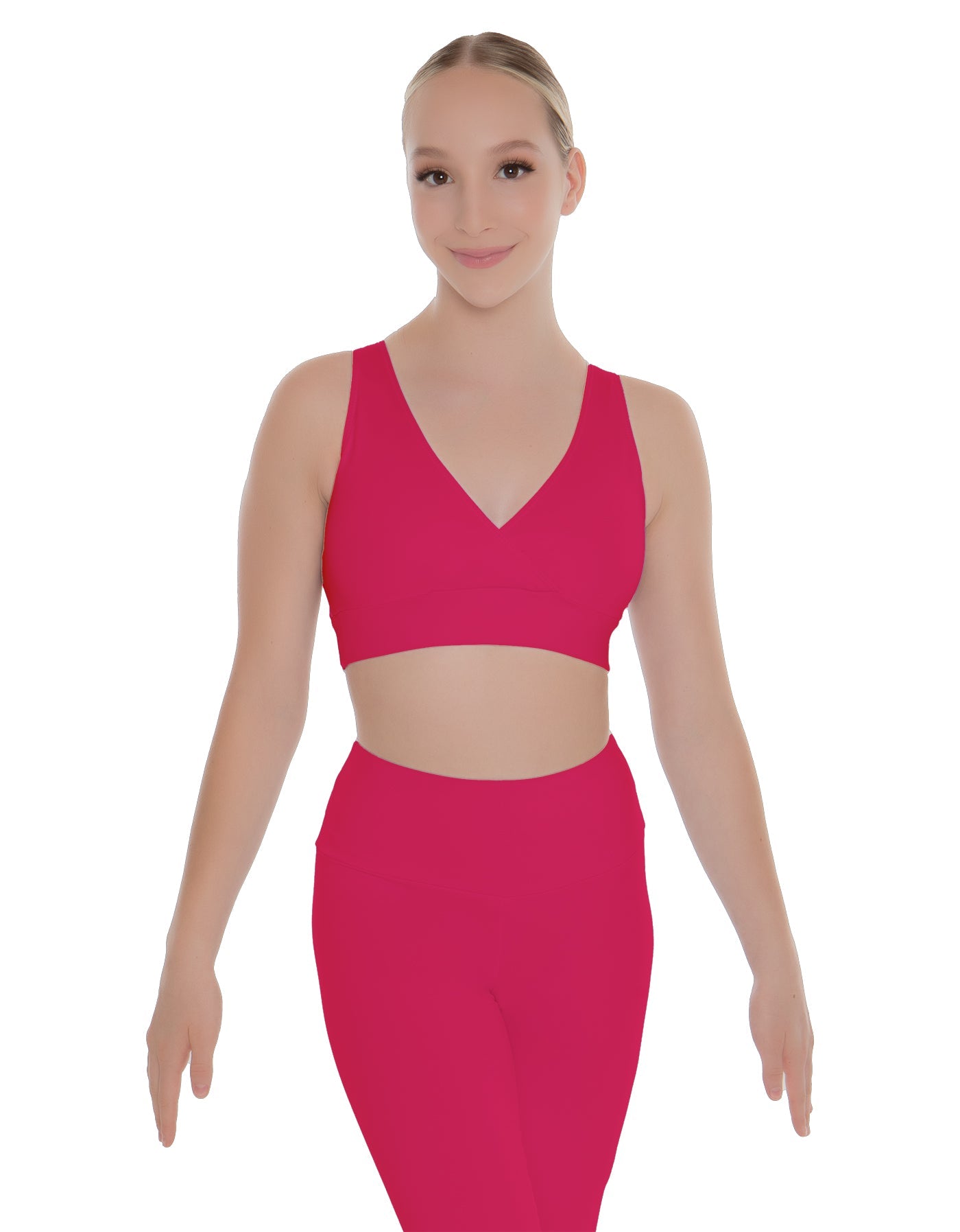 Solid Lycra Crossover Sleeveless Crop Top