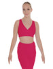 Solid Lycra Crossover Sleeveless Crop Top