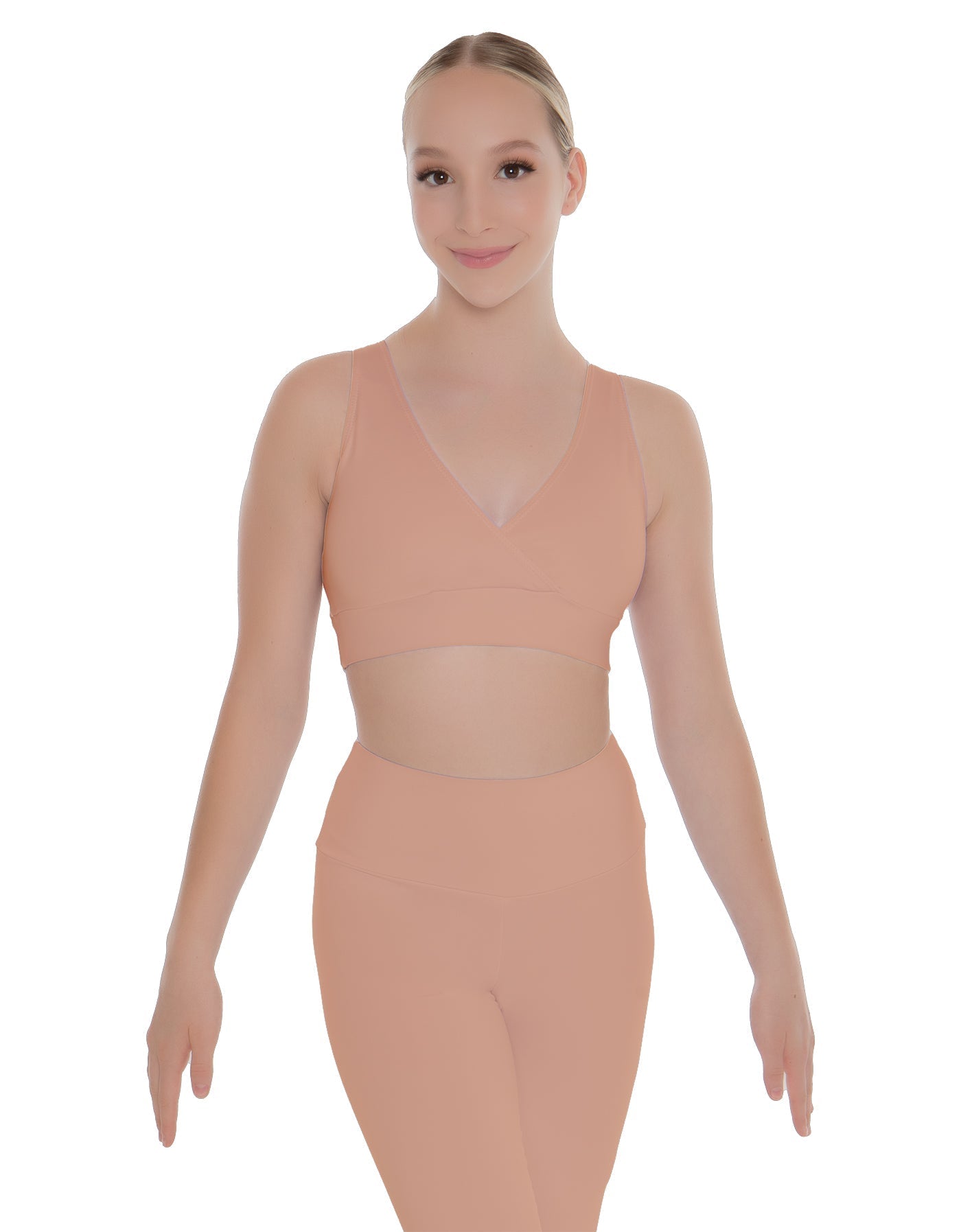 Solid Lycra Crossover Sleeveless Crop Top