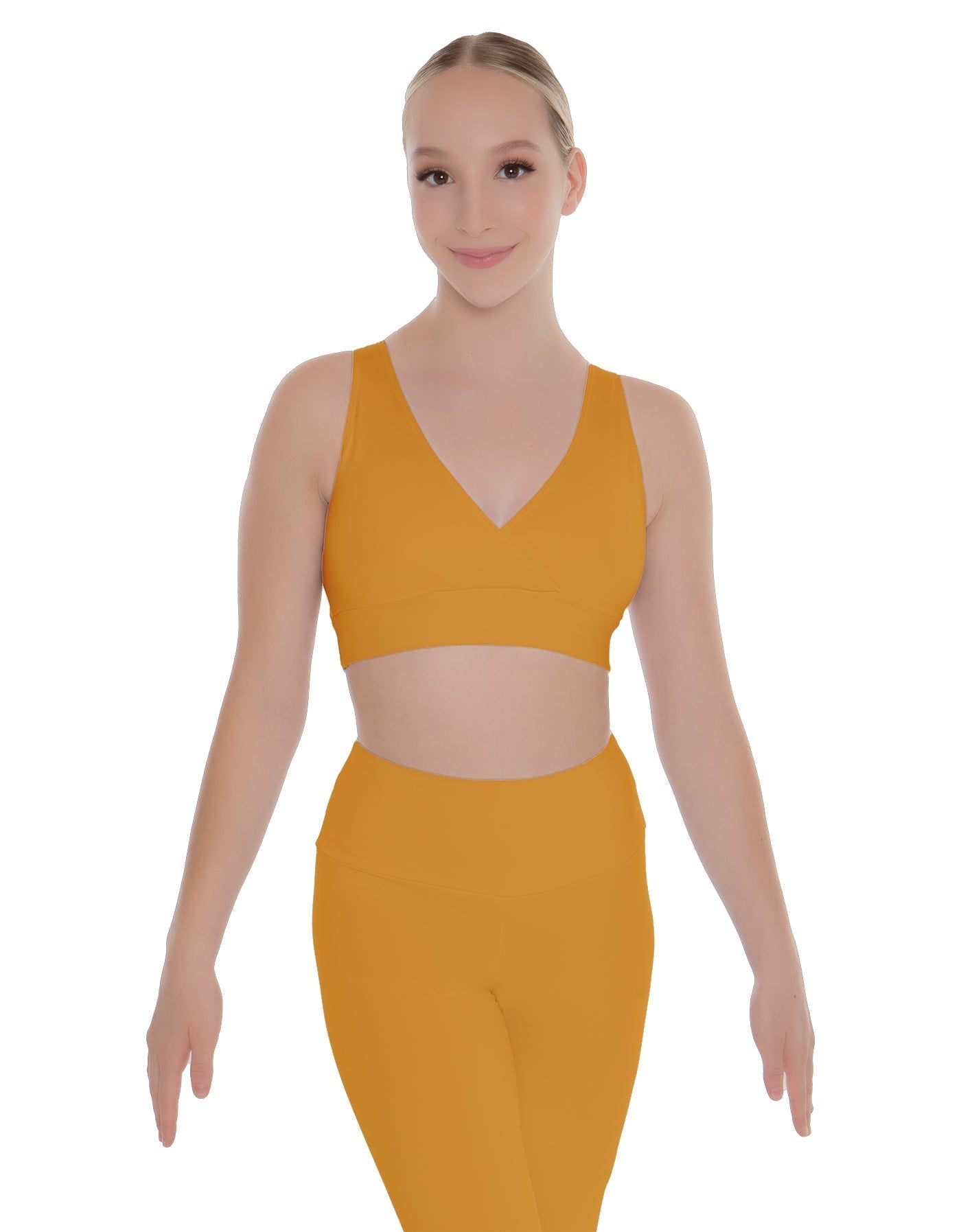Solid Lycra Crossover Sleeveless Crop Top