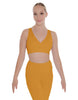 Solid Lycra Crossover Sleeveless Crop Top