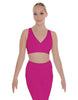 Solid Lycra Crossover Sleeveless Crop Top