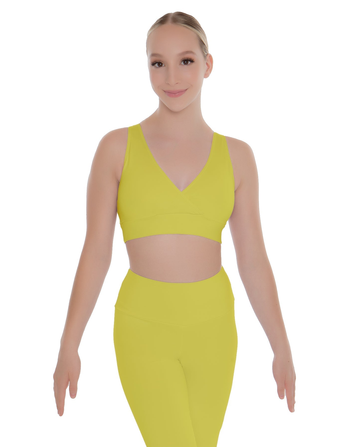 Solid Lycra Crossover Sleeveless Crop Top