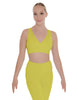 Solid Lycra Crossover Sleeveless Crop Top