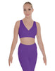 Solid Lycra Crossover Sleeveless Crop Top
